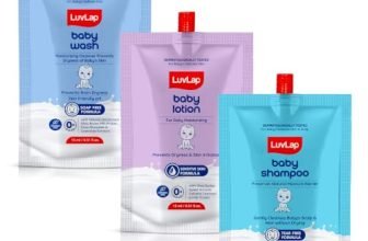 LuvLap Baby Wash, Baby Shampoo, Baby Lotion -45ml, Sample Pack, Dermatologically Tested