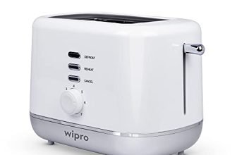 Wipro Vesta Bread Toaster 800 Watts Auto Pop up with Removable Crumb Tray, 7 Browning Levels with Defrost and Pre Heat Function (White), Standard (VA021020)