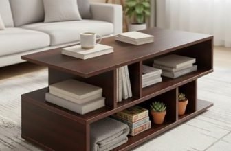Green Soul Carya Engineered Wood Coffee Table (Walnut) | Living Room Center Table | 1 Surface Top and 2 Shelves | 90 x 40 x 38.8cm | Warranty Protected