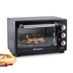 Wonderchef Oven Toaster Griller (OTG) – 19 litres, Black – with Auto-Shut Off, Heat-Resistant Tempered Glass, Multi-Stage Heat Selection | Bake, Grill, Roast | Easy clean