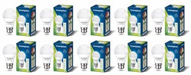 Crompton Dyna Ray 9 Watt LED Bulb Cool Day Light | Pack of 10 | B22 Base, Energy-Efficient | LED Bulb for Home & Office, Wide Light Spread