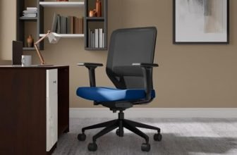 Interio by Godrej Greta Mid Back Black Body Fabric Ergonomic Chair (Royal Blue)