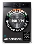 Samsung 9 kg, 5 star, AI EcoBubble, Super Speed, Wi-Fi, Hygiene Steam with Inbuilt Heater, Digital Inverter, Fully-Automatic Front Load Washing Machine (WW90DG5U24AXTL, Inox)