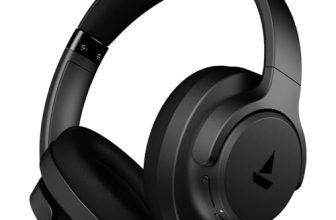 boAt Rockerz 512 ANC,(~40dB) Hybrid ANC, 80H Battery, 40mm Drivers, 40ms Low Latency, ENx Tech,Stream Ad Free Music via App Support, Bluetooth Headphones, Wireless Headphone with Mic (Cosmic Black)
