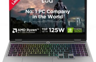 Lenovo LOQ 2025 AMD Ryzen 7 Octa Core 250 – (16 GB/512 GB SSD/Windows 11 Home/8 GB Graphics/NVIDIA GeForce RTX 5050) LOQ 15AHP10 Gaming Laptop(15.6 inch, Luna Grey, 2.4 kg, With MS Office)