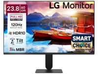 LG24U411A-BN Smartchoice 60 cm (24-inch) Full HD (1920 x 1080) IPS Monitor, 3-Side Virtually Borderless, 1ms MBR, 120Hz, sRGB 99%(Typ.), HDR10, Reader Mode, Flicker Safe, VGA, HDMI, Slim Stand, Black
