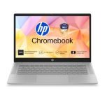 HP Chromebook 14, MediaTek Kompanio 540 (4GB LPDDR5, 128GB UFS) HD, Anti-Glare, Micro-Edge, 14”/35.6cm, ChromeOS, 100 GB Google One(1yr), Modern Gray,1.35kg, nm0004MU, HD Camera w/Shutter Laptop