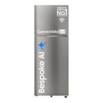 Samsung 396 L, 2 Star, Convertible 5-in-1, Digital Inverter, Frost Free Double Door, Bespoke AI WiFi Enabled Refrigerator (RT41DG6A2BSLHL, Ez Clean Steel/Real Steel, Silver)
