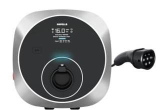 Havells 11 kW MotrON GT Smart EV Charger with Display |2m & 5m Output TPU Cable|Wi‑Fi, GSM, LAN, 4G, RFID|Type-2|OCPP 1.6, ARAI, IEC|IP66, IK10 & UV Safe |10+ Electrical Safety Features|2 Yr Warranty
