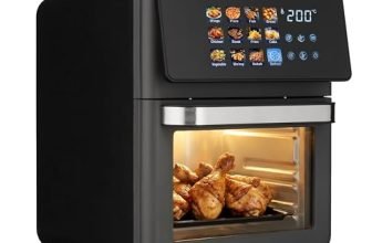 Lifelong Air Fryer Oven 10L | 12 Preset Modes | 1350W Power | Healthy Low Oil Cooking, Rapid Air Technology, Glass Lid | LED Touch Display | Nonstick Easy Clean Kitchen Appliance with Oil Drip Tray