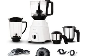 Philips Mixer Grinder 750 Watt, 3 in 1 (Mixer Grinder + Juicer + Food Processor) 4 Jar (HL7763/00), White