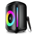 boAt PartyPal 30, 25W Signature Sound, RGB LEDs, Wired Mic for Karaoke, Up to 6H Battery, TWS Mode, Multi Connect, Bluetooth Speaker, Wireless Speaker, Portable Speaker (Premium Black)