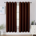 Cortina 80-90% Blackout Solid Window Curtains 5 Feet Set of 2 – Thermal Insulated | Curtain for Living Room | Drapes for Bedroom | (5 Feet, Brown)
