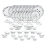 La Opala Classique Opalware Dinner Set, 53 Pcs, Family of 8, Blue Mystique
