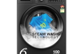 Whirlpool 7 Kg 5 Star Inverter Front Load Washing Machine with In-Built Heater (SUPREME CARE 7012 -E, Midnight Grey, 100+ Tough Stains, Steam Technology, 2025 Model)