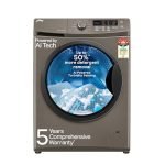 Godrej 8 Kg 5 Star, AI Powered, Inbuilt Heater, Fabrisafe Drum, Steam Wash, Child Lock, Unbalanced Load Sensor, Fully Automatic Front Load Washing Machine (WFEON CRS 8012 5.0 FKEDM CNGR, Candy Grey)