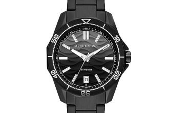 Armani Exchange Stainless Steel Analog Gray Dial Men Watch-Ax1952, Black Band