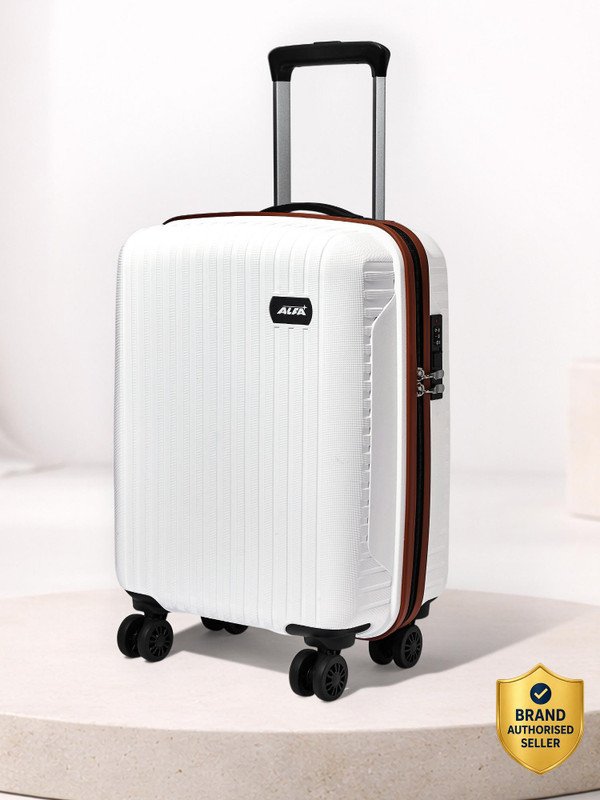ALFA by VIP Excel Secure Hard Side Luggage | Trolley Bag With Flushed Combination Lock Cabin Suitcase 8 Wheels – 21 Inch