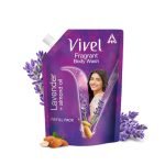 Vivel Fragrant Body Wash, Lavender & Almond Oil Shower Gel, 1300ml Supersaver XL Refill Pouch, Moisturizing Bodywash, Soft & Smooth Skin, Effective Cleansing, For Women & Men