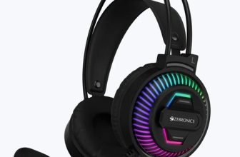 ZEBRONICS Zeb-Jupiter Premium Headphone, Braided Cable, Suspension Headband, Pop Filter Wired Gaming(Black, On the Ear)