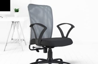 CELLBELL C83 Ergonomic Mesh Mid Back Office Chair for Home & Office | Height Adjustable Revolving Computer & Study Chair with Breathable Backrest, Metal Base, Lumbar Support & Swivel Wheels (Grey)