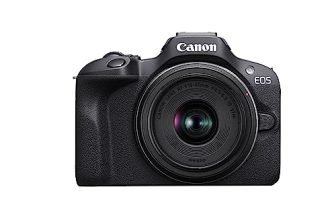 Canon EOS R100 24.1 MP Mirrorless Camera (Black) with RF-S18-45mm f/4.5-6.3 is STM Optical Zoom Lens | 4k Video