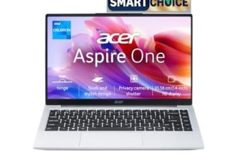 Acer Aspire One, Intel Core Celeron N4500, 8GB LPDDR4 RAM/ 256GB SSD, 14.0″/35.56cm WXGA Display, Intel UHD Graphics, Win 11 Home, Pure Silver, 1.3 Kg, A114-45, Thin and Light Laptop