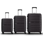 Aristocrat Liberty 8 Wheel Set of 3 Large Size (Check-in), Medium Size (Check-in) & Cabin (Small Size) Hard Case Trolley Bags, Lightweight Polypropylene Luggage, 3-Yr Global Warranty, Saddle Brown
