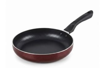 CELLO Aluminium Non-Stick Induction Base Deep Tapper Frying Pan For Kitchen 22 CM Brown | PFOA Free & Dishwasher Safe, Gas Stove & Induction Compatible | For Sauteing Stir-Frying Searing Browning Food