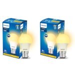 PHILIPS 9W B22 LED Warm White Bulb, Pack of 2