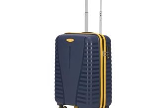Aristocrat Cabin Airpro Plus 55 Cm(Small) 8 Wheel Spinners Trolley Bags for Travel Hard Case Luggage, Lightweight Bag with TSA Lock & Anti-Theft Zipper(Blue)