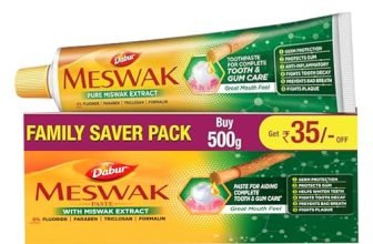 Dabur Meswak Complete Oral Care Toothpaste – 500g (2 x 200g + 1 x100g) | Complete Oral & Gum Care Toothpaste | Contains Pure & Rare Miswak extract | No added Fluoride, Paraben, Triclosan & Formalin