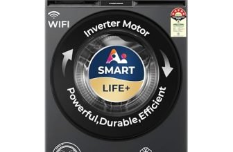 Haier 10Kg,5 Star,AI Smart LIFE+,Vibrant Touch Panel, 525 mm Super Drum, Refresh,WiFi enabled,Fully Automatic Front Load Washer(EFL100-IM14F5ES8U1 | Dark Jade Silver)