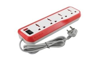 Havells EcoStar 4+1 Extension Board | Overload, Over Current & Over Voltage Protection | 2 Mtr Copper Wire | ISI Certified Wire & Plug | Universal 3 Pin 4 Sockets | LED Indicator | Home & Office Use