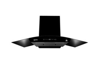 Crompton Aeries Curved 90cm 1280m3/hr Kitchen Curved Chimney| Filterless Thermal Autoclean| Gesture Control| Built In Oil Collector| 7 Yrs Motor & 1 Yr Overall Warranty