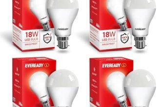 Eveready 18W LED Bulb | 1800 Lumen | 4KV Surge Protection | Long Life & Low Maintenance | BIS Certified | 1 Year Warranty | 100 Lumens Per Watt | Cool Day Light (6500K) | B22 | Pack of 4