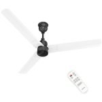 Polycab Wizzy Plus 1200mm 5-Star BLDC, Remote Ceiling fan for Living Room| 55% Energy Saving, 100% Copper, High Air Delivery | 3+1 yr Warranty, Free Installation【Matt White Black】