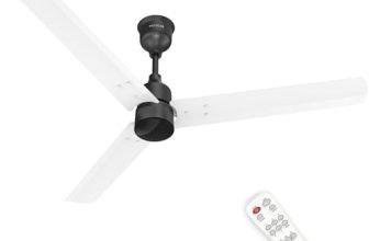 Polycab Wizzy Plus 1200mm 5-Star BLDC, Remote Ceiling fan for Living Room| 55% Energy Saving, 100% Copper, High Air Delivery | 3+1 yr Warranty, Free Installation【Matt White Black】