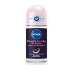 NIVEA Women Pearl & Beauty Roll On Deodorant, Underarm Deodorant with 72H Active Odour Protection, Long-Lasting Floral Fragrance, Underarm Roll On for Fresh, Beautiful Underarms, 0% Alcohol, 50 ml