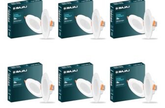 Bajaj Polycarbonate Ivora Compact Downlight | 5W LED Downlight | for Smaller Spaces | Long Life of 25000 Hours | Soothing Light (Cool Day Light, Pack of 6)