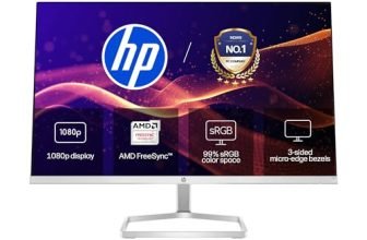 HP M22f 21.5-inches, 54.6 cm, FHD Monitor Eye Safe Certified Full HD IPS 3-Sided Micro-Edge Monitor, 75Hz, AMD Free Sync with 1xVGA, 1xHDMI 1.4 Ports, 300 nits (Silver, 1920 x 1080 Pixels)