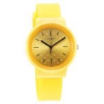 Sonata Splash Quartz Analog Yellow Dial Plastic Strap Watch for Women-87048PP03W