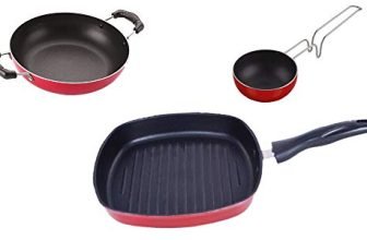 Nirlon Kitchenware Pots and Pan 3 Layer Set of 3 Pieces (VG_KD12_GP24)