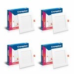 Crompton Platina Star Slim Recessed Edge Lit Panel 15Watt LED Square (Pack of 4, Warm White) 6×6 inch Cut-Out and Ultra Slim Panel