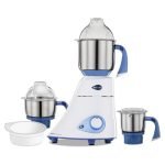 Preethi Diamond 750 Watts Mixer Grinder, 3 Jars (Stainless Steel) + Flexi Lid, Perfect Grinding for Masalas, Chutneys and Batters, 2 Year Warranty, Preethi’s flagship Lifelong Free Service, White