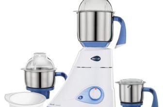 Preethi Diamond 750 Watts Mixer Grinder, 3 Jars (Stainless Steel) + Flexi Lid, Perfect Grinding for Masalas, Chutneys and Batters, 2 Year Warranty, Preethi’s flagship Lifelong Free Service, White