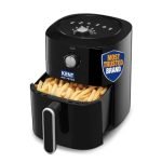 KENT Classic Hot Air Fryer 4L 1300 W | 80% Less Oil | Instant Electric Air Fryer | Auto Cut Off | Fry, Grill, Roast, Steam, and Bake | 1 Year Warranty | Black