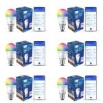 Philips Wiz Wi-Fi Enabled E27 12-Watt LED Smart Bulb, Compatible with Amazon Alexa and Google Assistant(16M Colours +Shades of White + Dimmable + Tunable), Pack of 6
