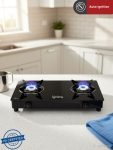 Lifelong LLGS912 Ignition for LPG use only (Doorstep Service, Black) Glass Automatic Gas Stove(2 Burners)