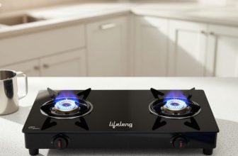 Lifelong LLGS912 Ignition for LPG use only (Doorstep Service, Black) Glass Automatic Gas Stove(2 Burners)